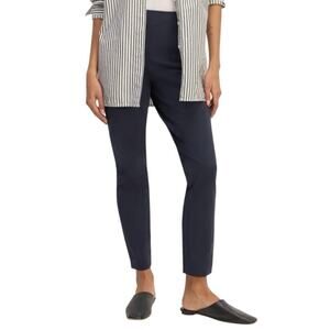 Everlane The Bi Stretch Work Pant Women’s SZ 8 Navy Stretch Elastic Waist EUC